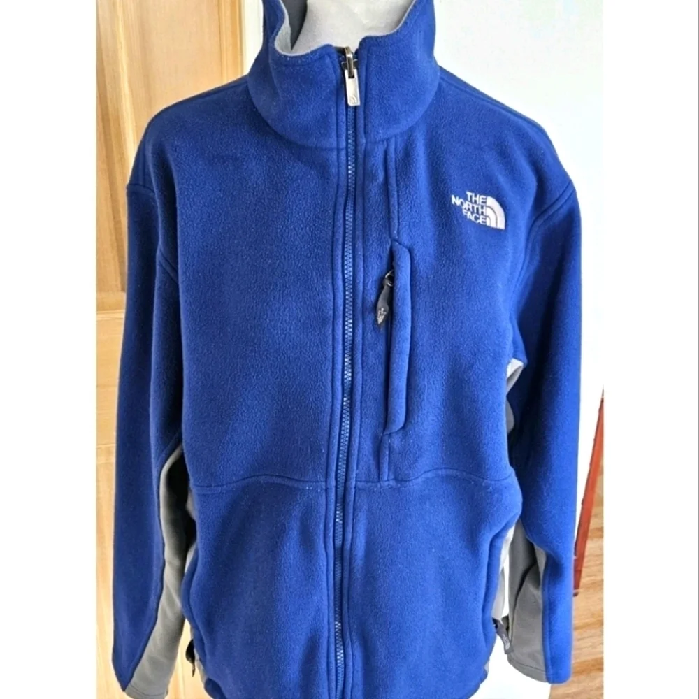 The North Face Blue/Gray Fleece Full Zip Jacket Men's M/ Wmn's L Zip Pockets